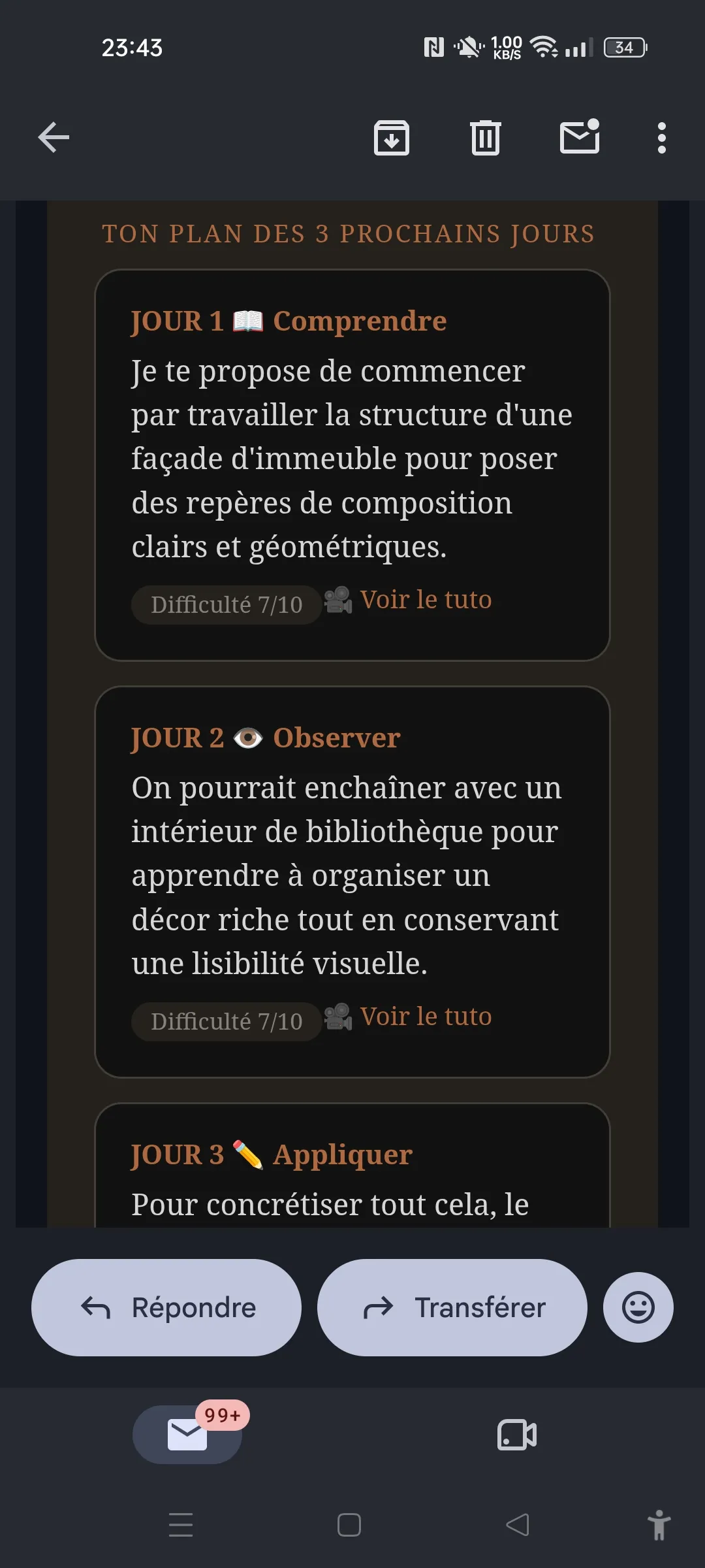 Conseils personnalisés dans l’application